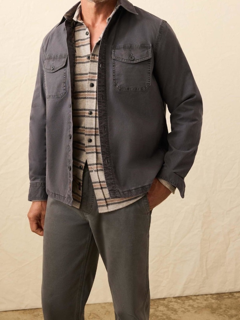 Men's Faherty Lakeside CPO Canvas lined jacket XL